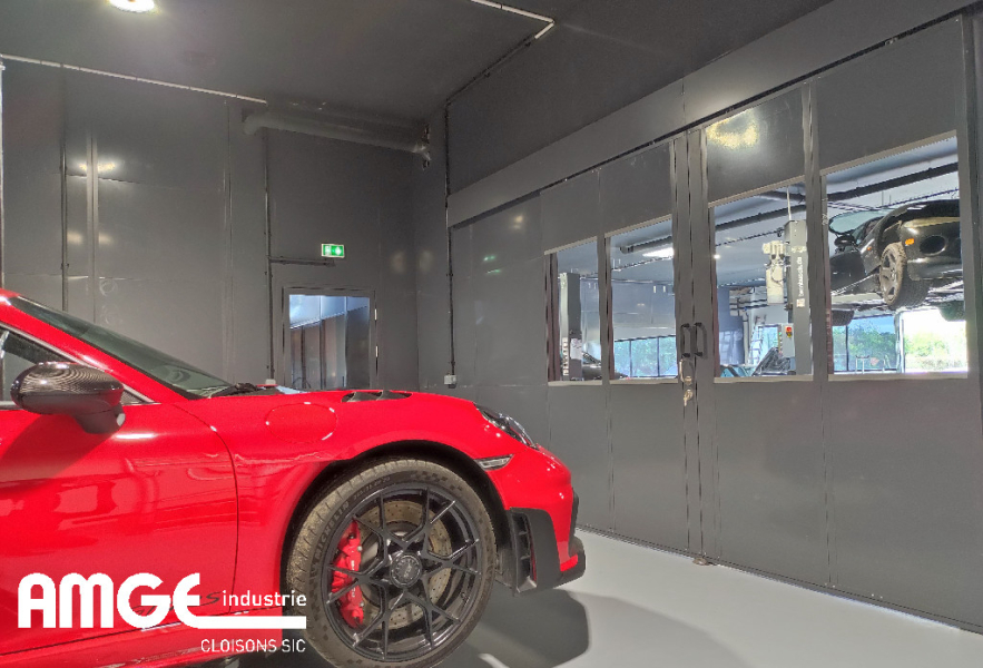 cloison d'atelier isolée sous plafond existant