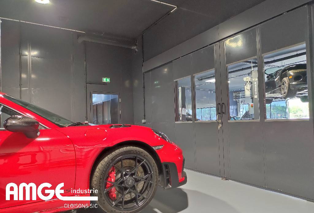 cloison d'atelier isolée sous plafond existant